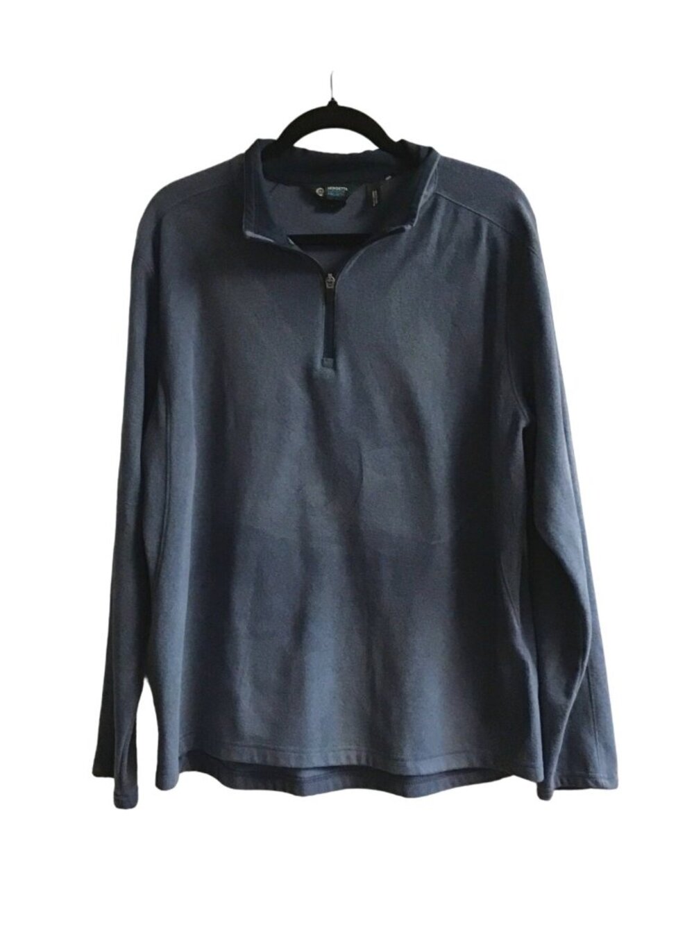 MONDETTA OUTDOOR PROJECT-MENS BLUE SOFT PULLOVER HALF ZIP-UP CLOSUTRE SIZE LARGE